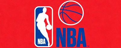 NBA官方数据合作伙伴标识，红蓝配色篮球剪影图案